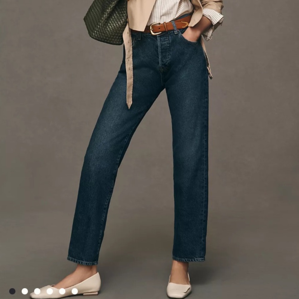 NSF Owen Mid-Rise Slouchy Boyfriend Jeans - Blue